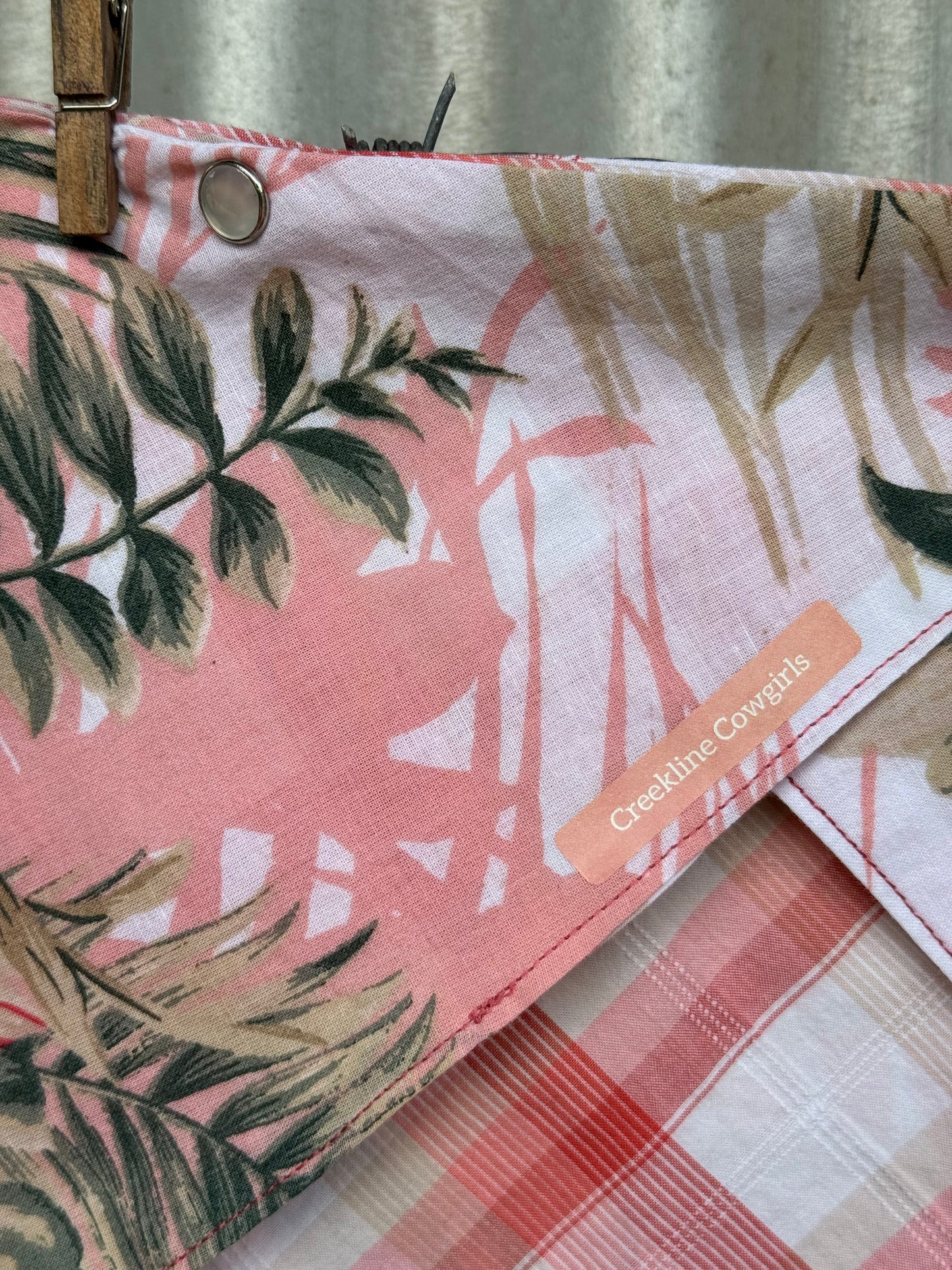 Peachy Tropical Check Scarf