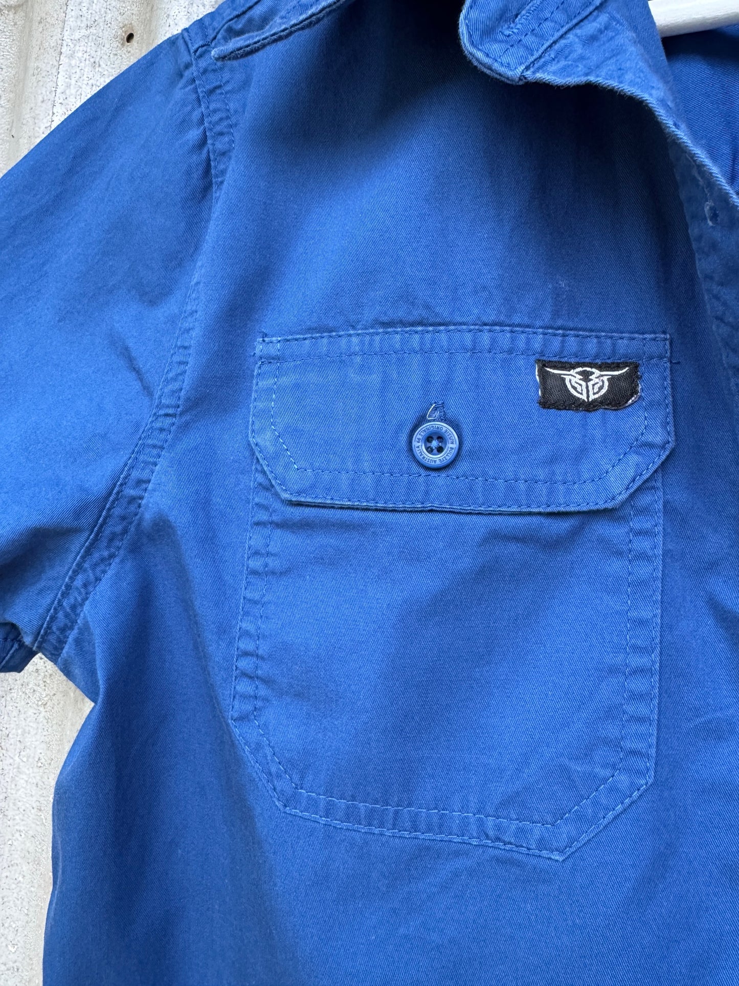 Bullzye Blue Womens Short Sleeve Shirt Size 12