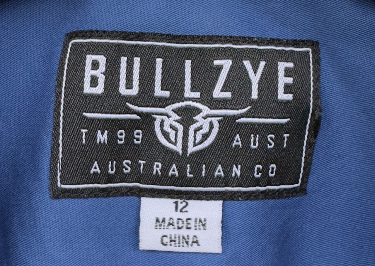 Bullzye Blue Womens Short Sleeve Shirt Size 12