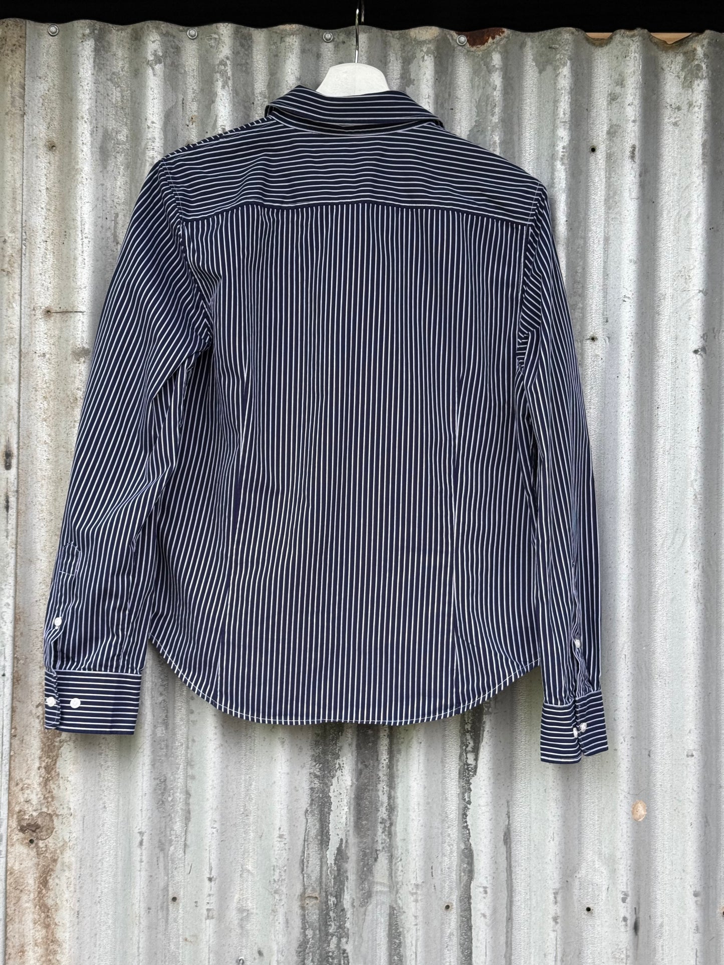 R.M. Williams Blue Stripe Womens Long Sleeve Shirt Size 14