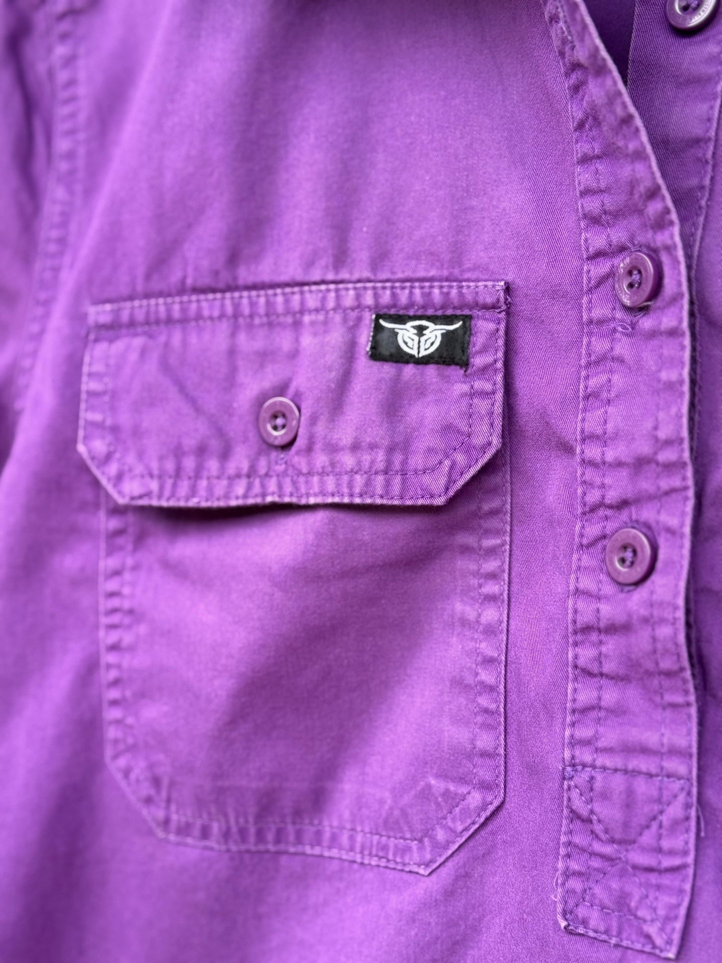 Bullzye Purple Womens Short Sleeve Shirt Size 12