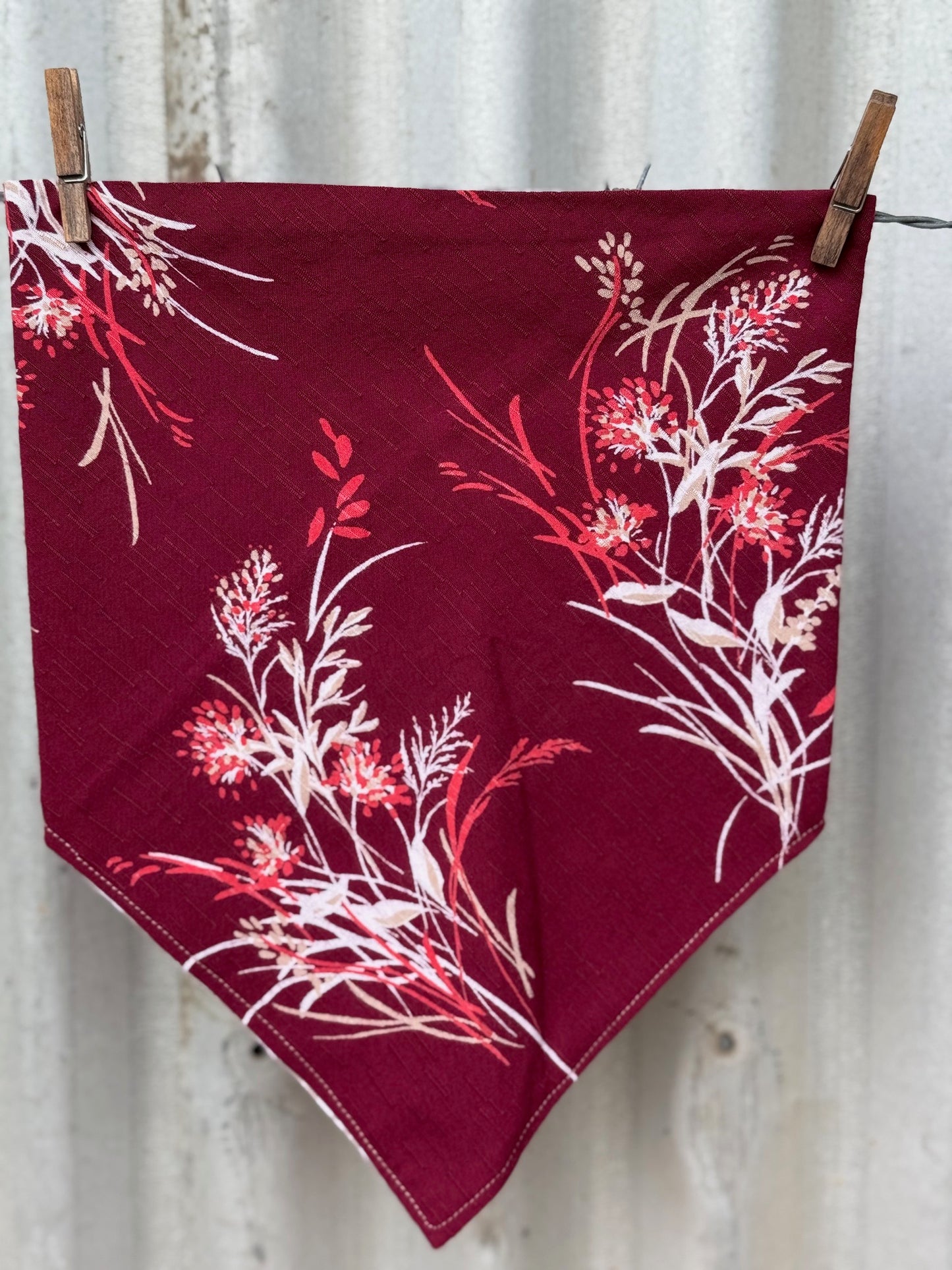 Burgundy Wildflowers Scarf