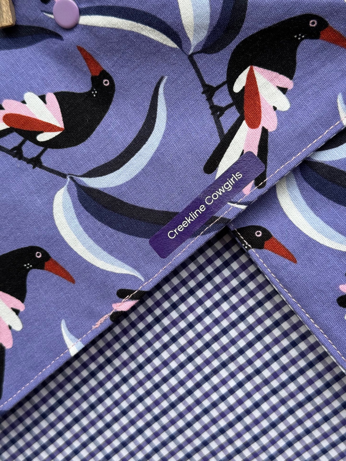 Birds & Purple Check Scarf