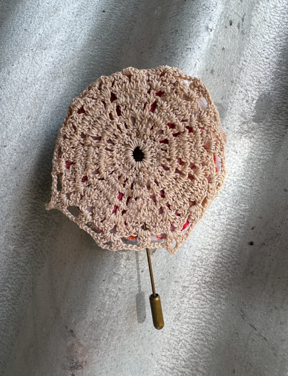 Pink & Orange Floral Check Hatpin
