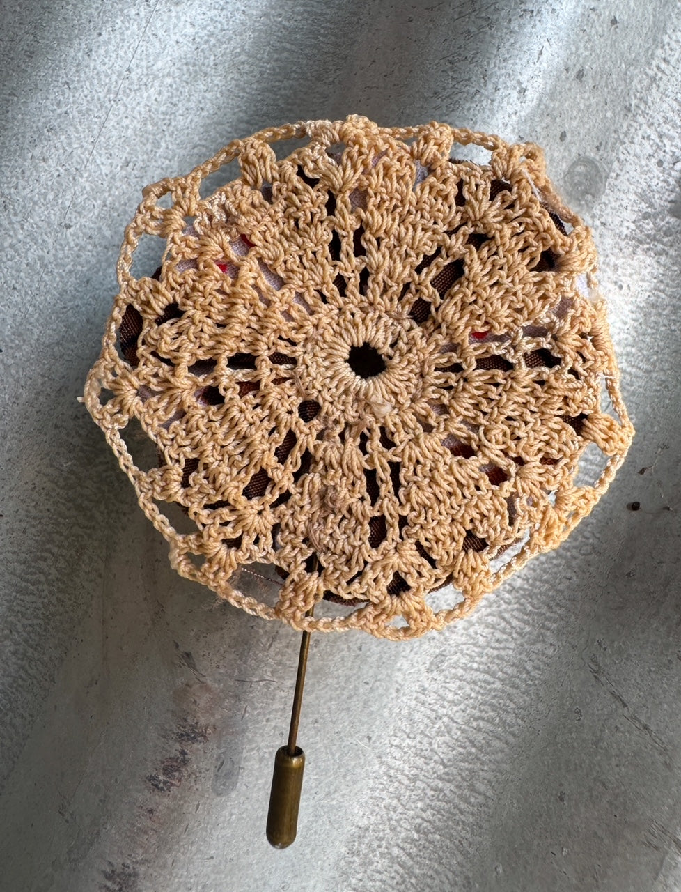 Brown Check Hatpin