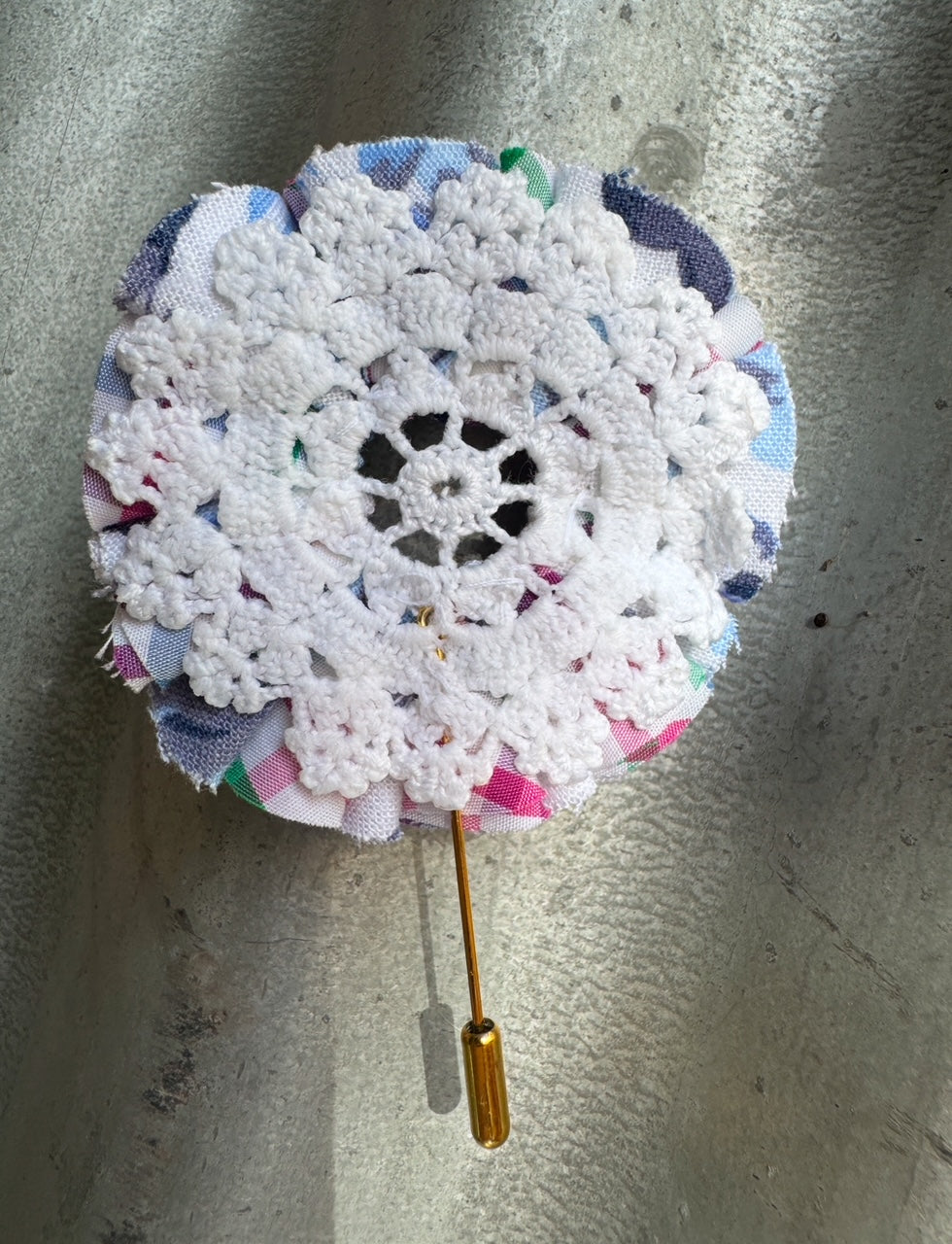 Pink & Blue Check Hatpin