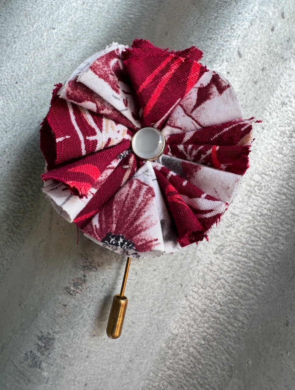 Burgundy Floral Hatpin