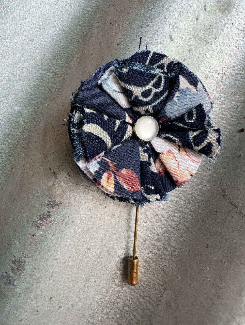 Paisley Navy Hatpin