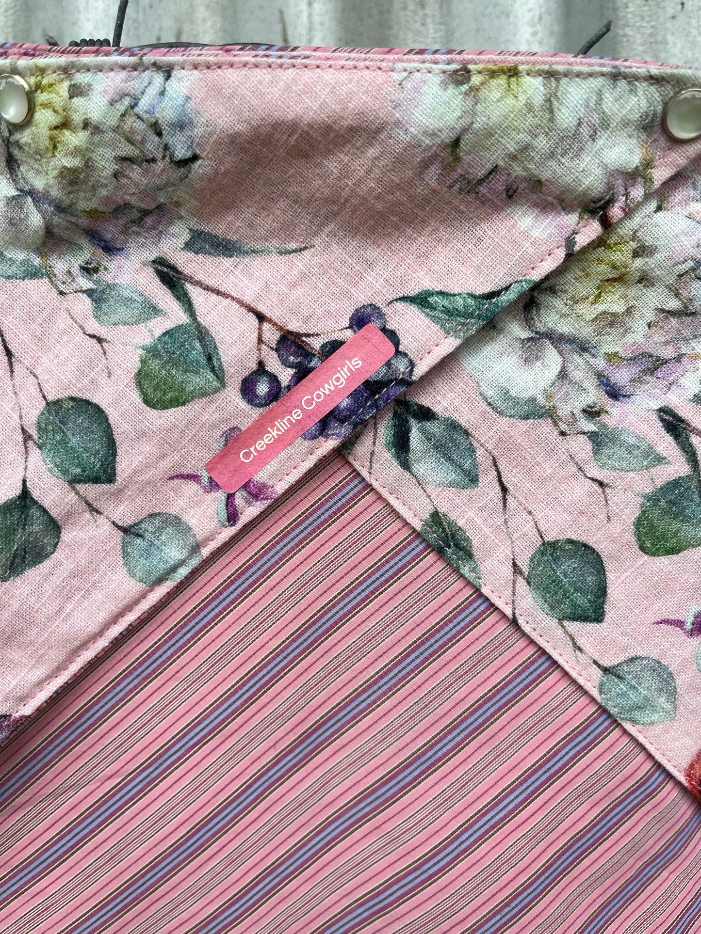 Pink Floral Stripe Scarf