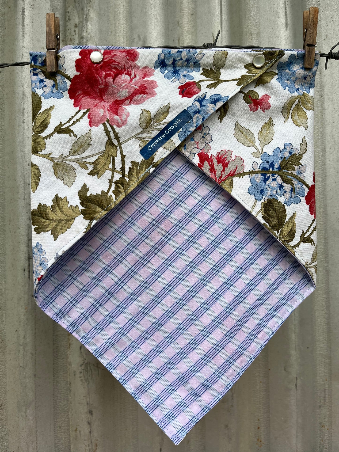 Floral & Pink Check Scarf