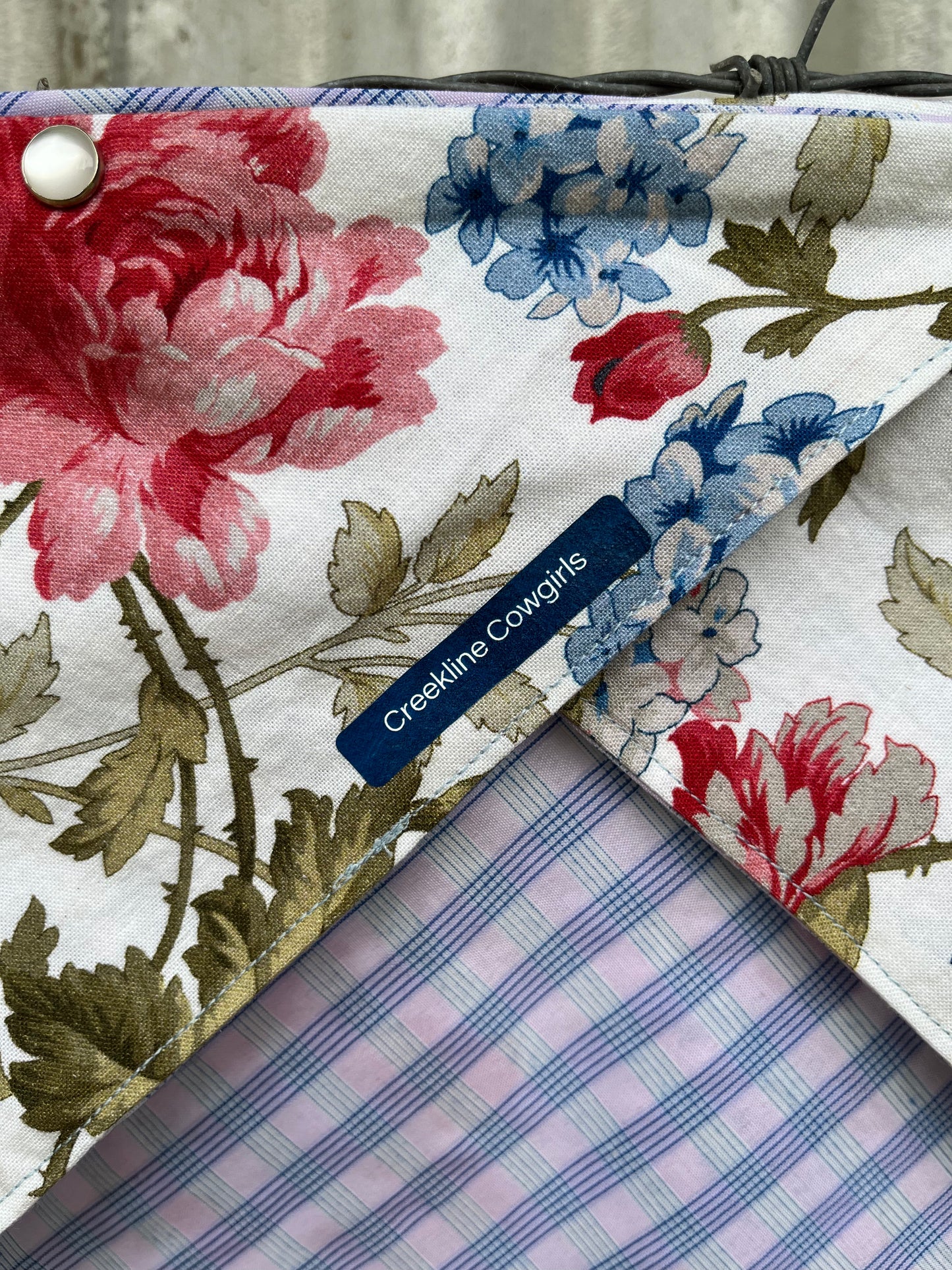 Floral & Pink Check Scarf