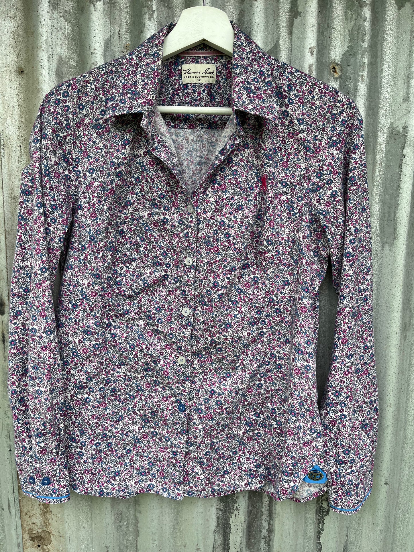 Thomas Cook Floral Womens Long Sleeve Shirt Size 12