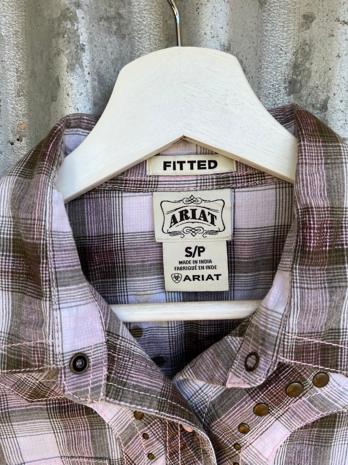 Ariat Fitted Pink & Brown Check Shirt