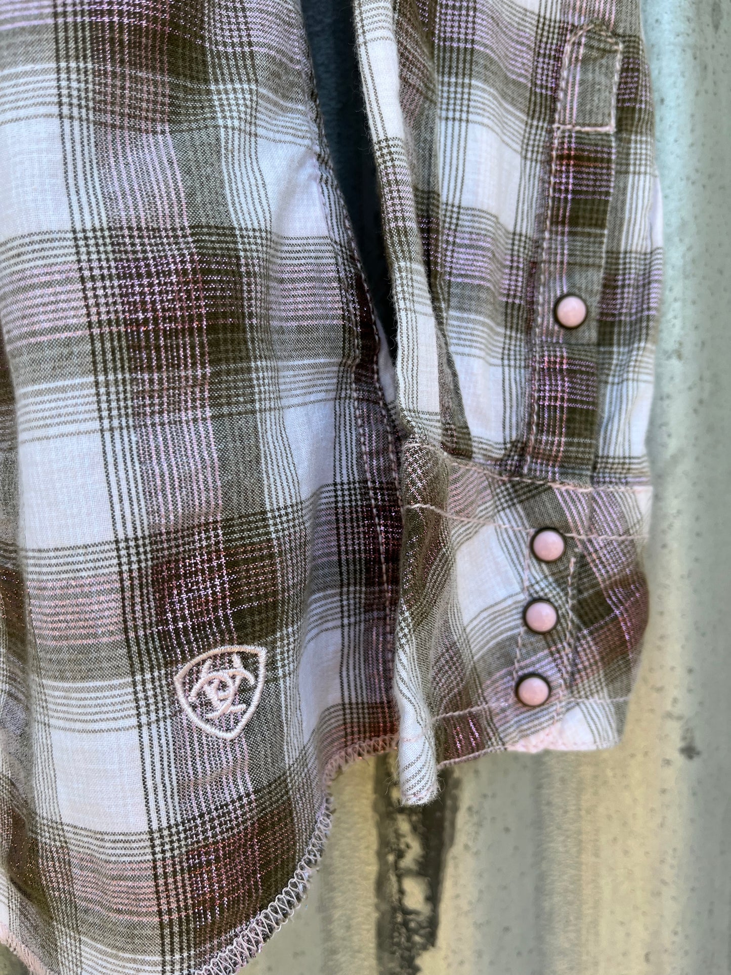Ariat Fitted Pink & Brown Check Shirt