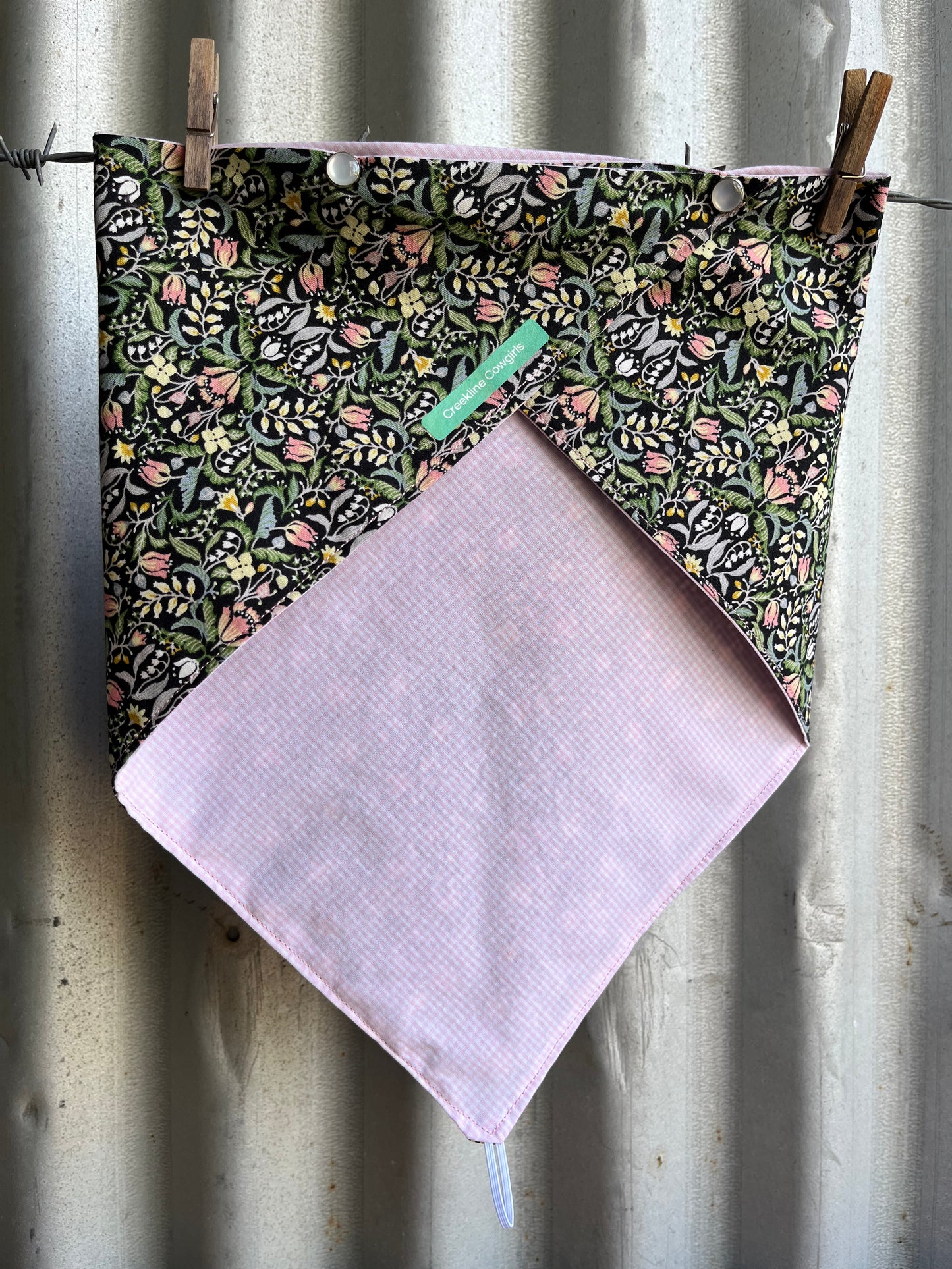 Floral & Pink Check Scarf