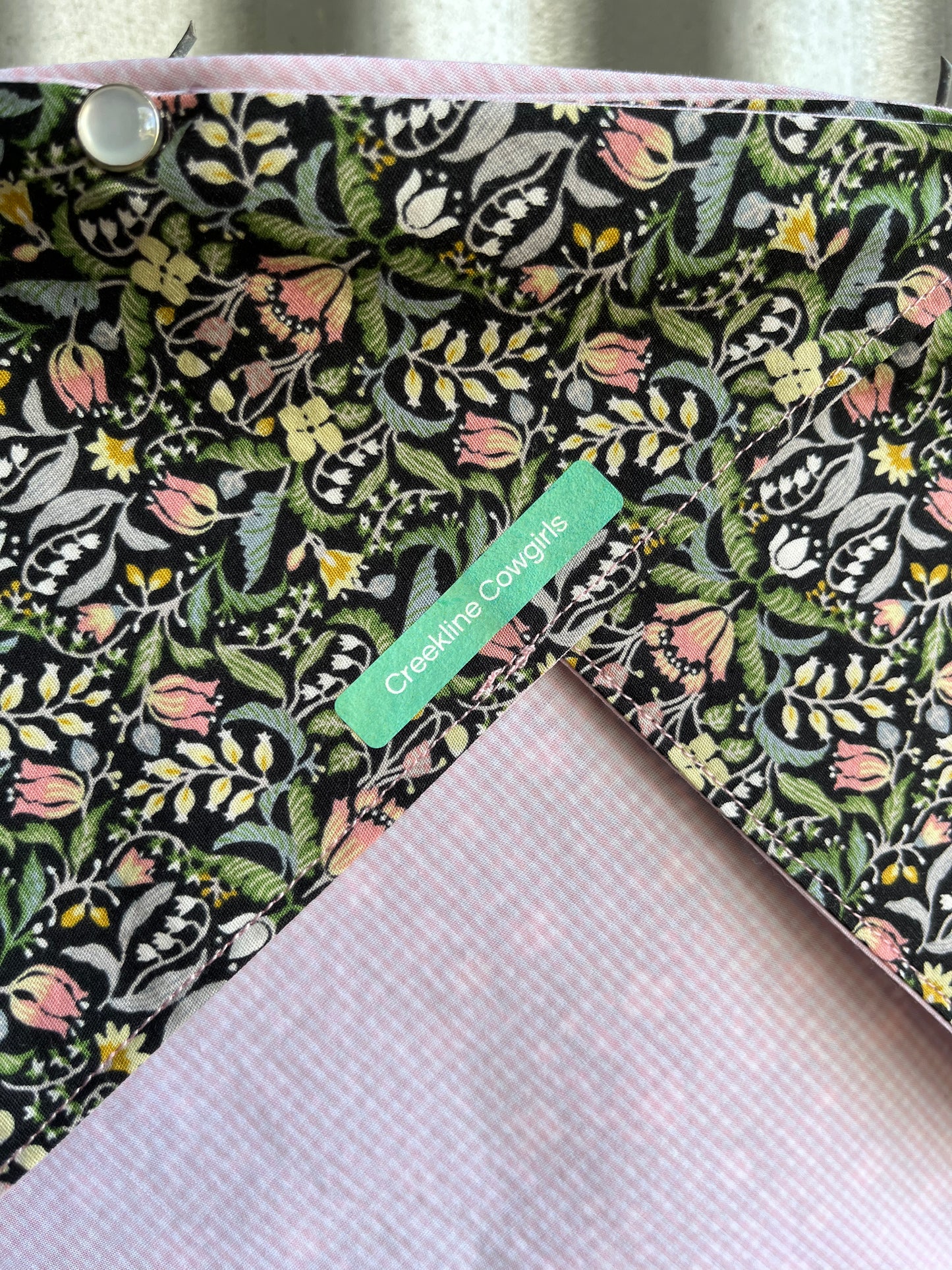 Floral & Pink Check Scarf