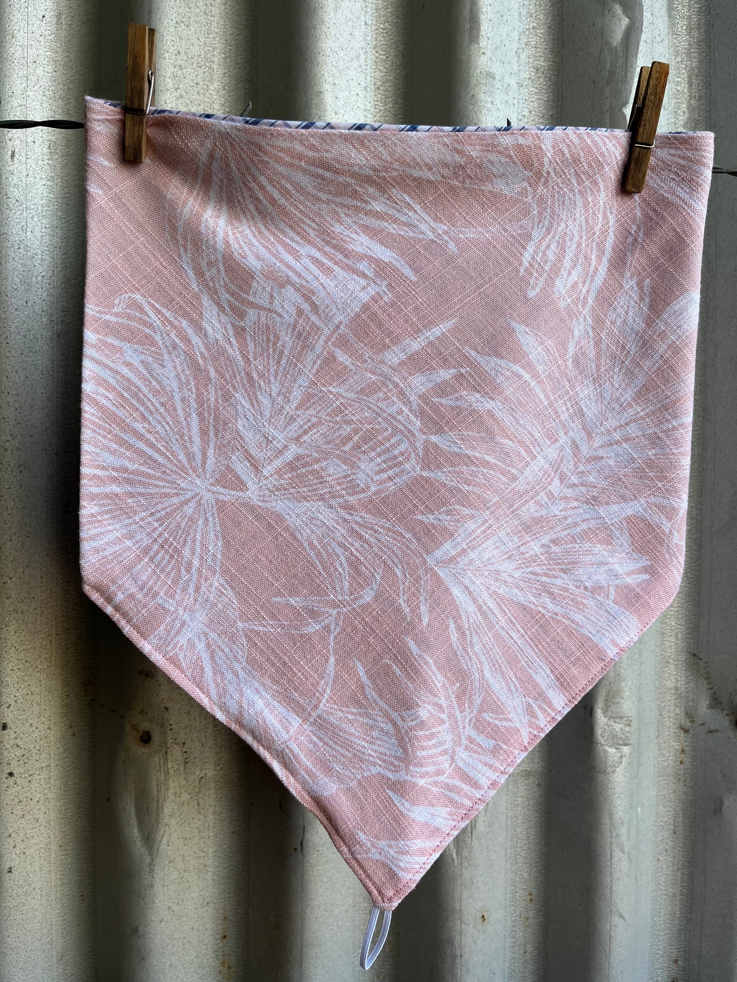 Pink Tropical & Blue Check Scarf
