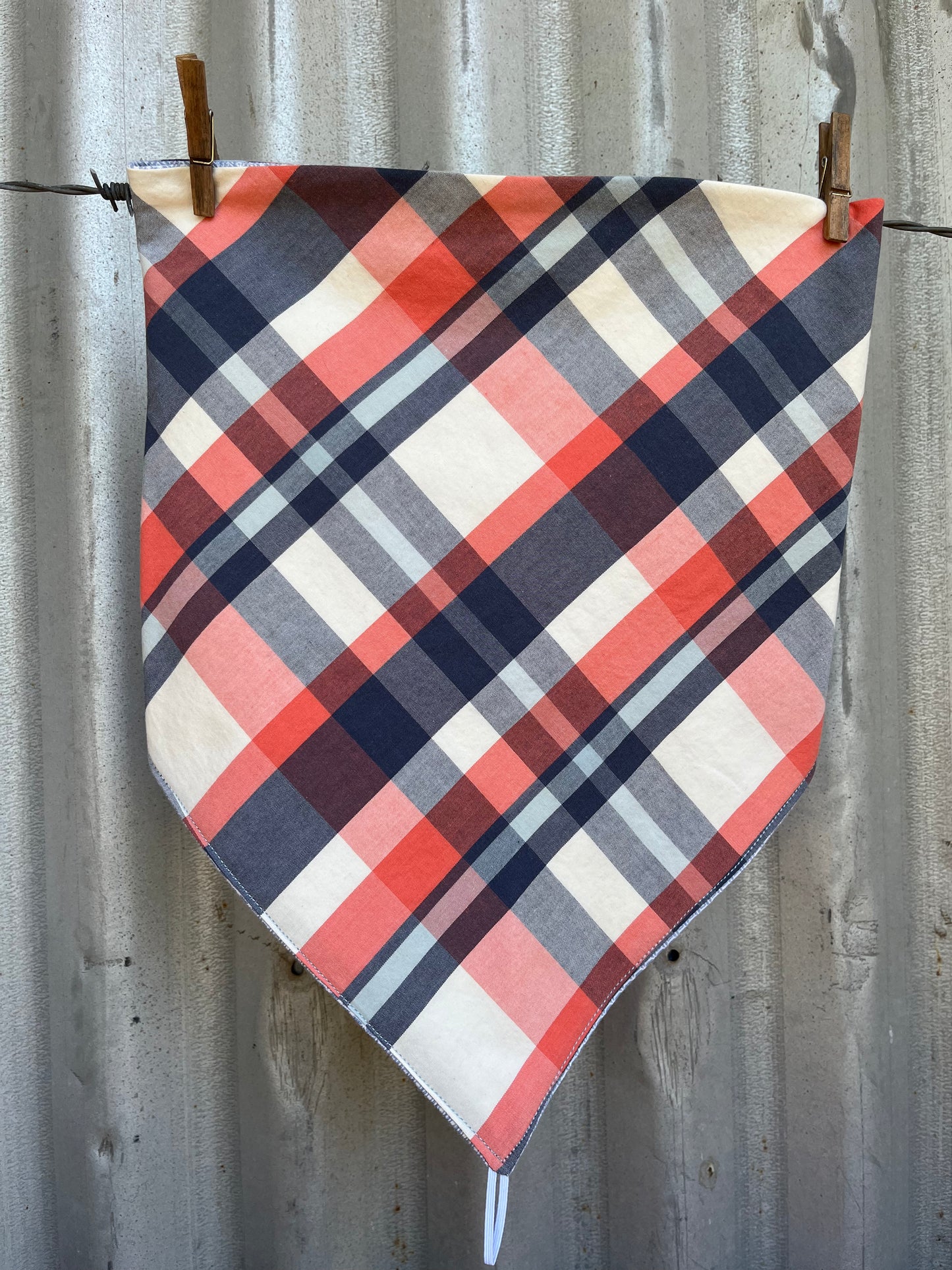 Winter Warmer Blue Check Scarf