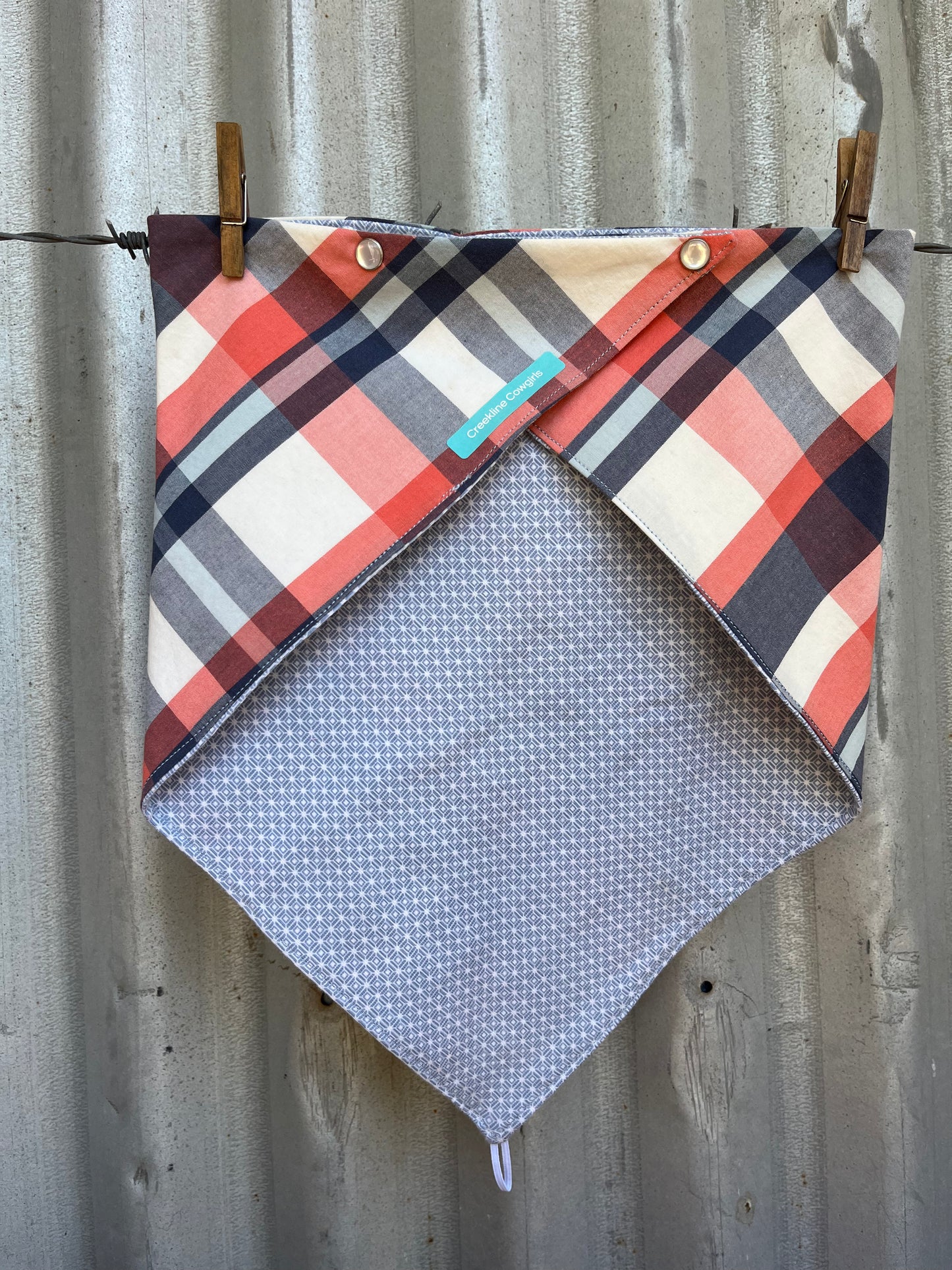 Winter Warmer Blue Check Scarf