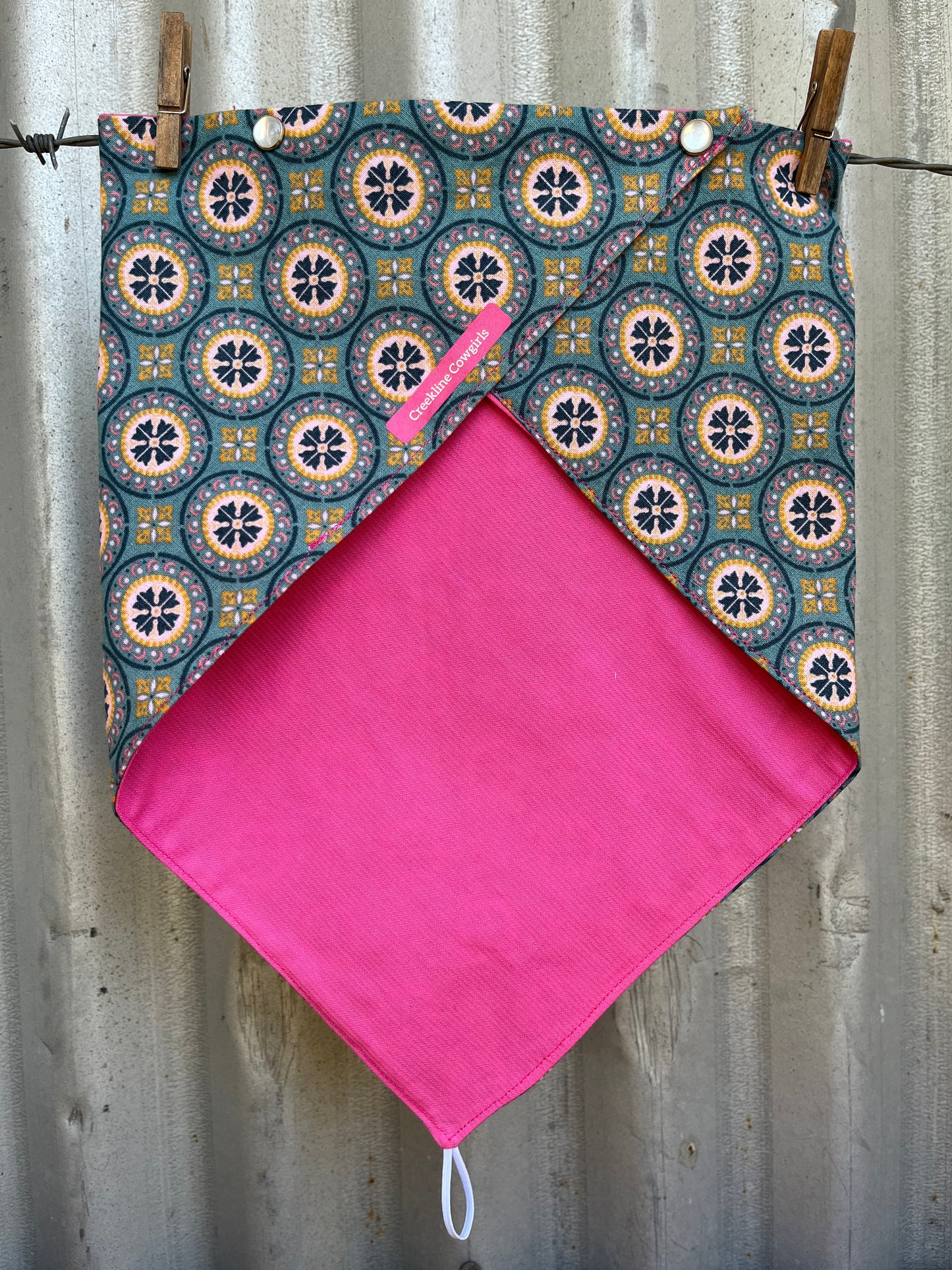 Winter Warmer Aqua & Pink Scarf
