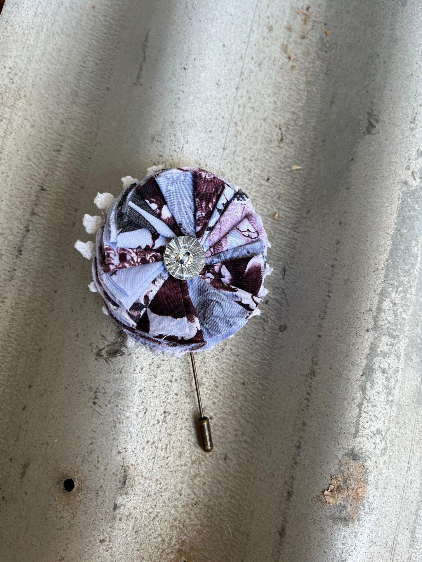 Blue Floral Hatpin