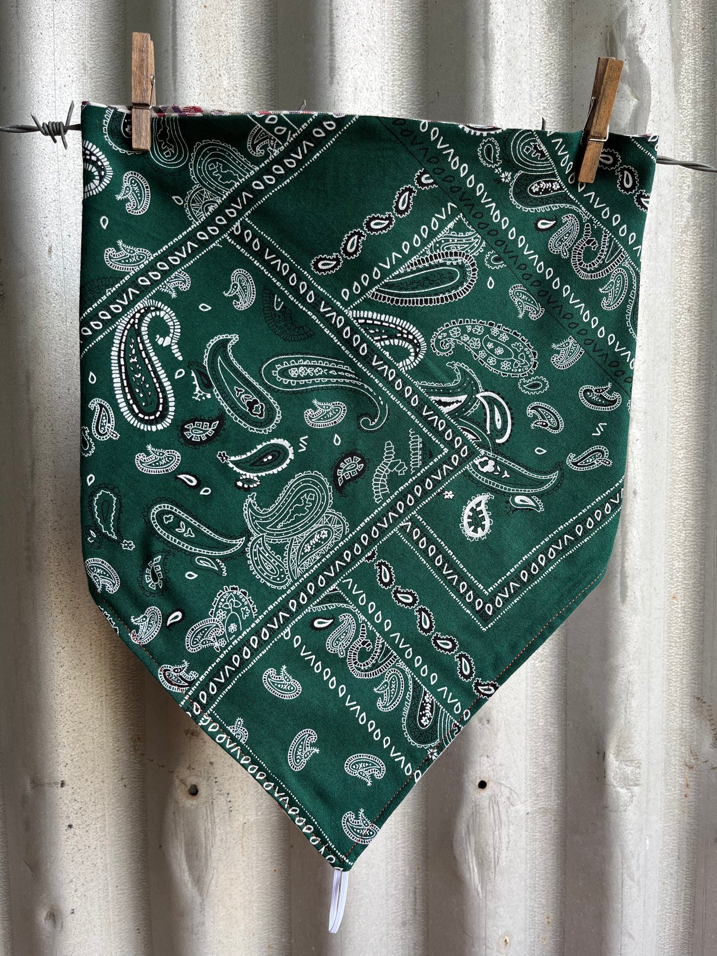 Green Paisley & Check Scarf