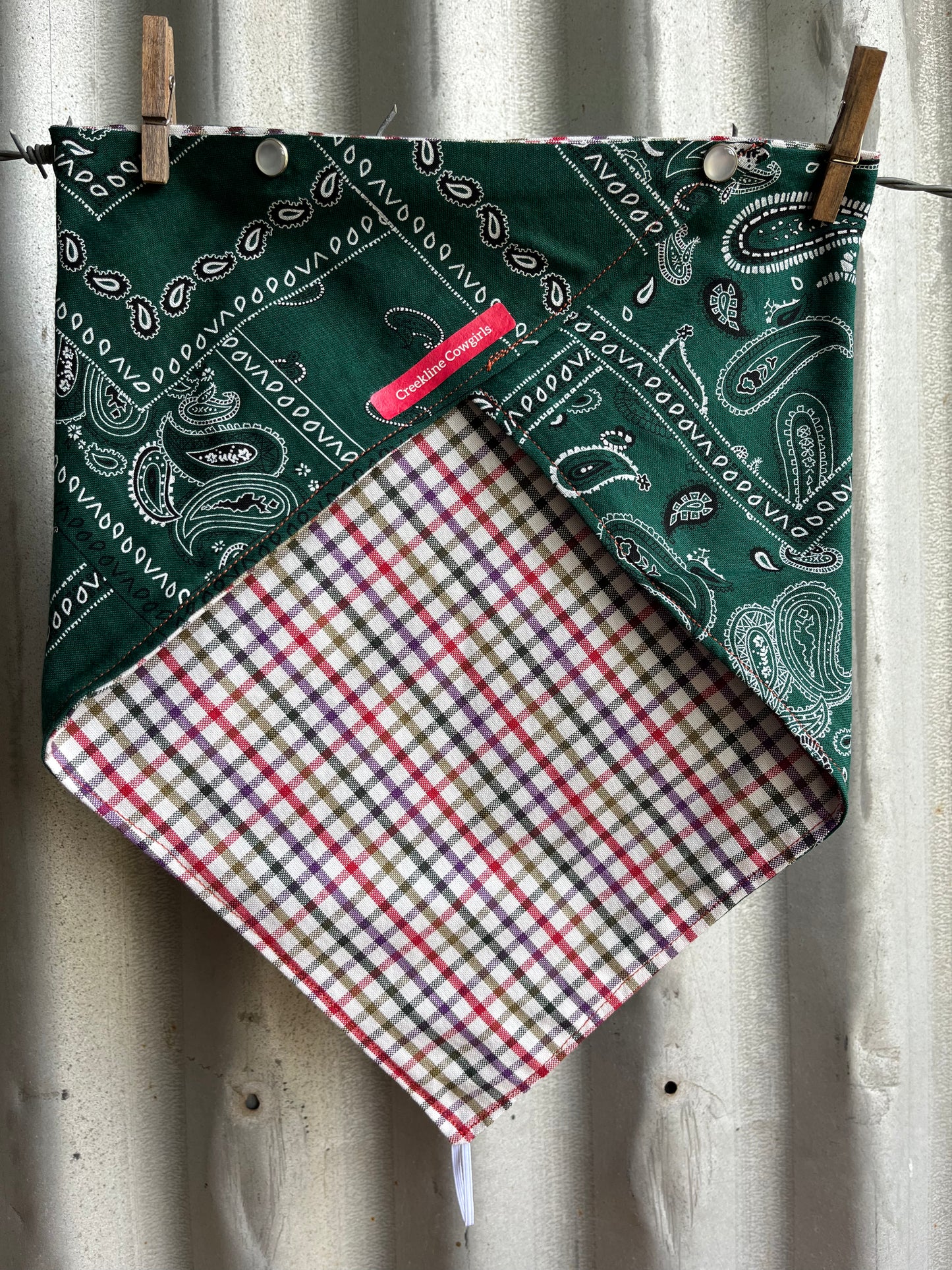 Green Paisley & Check Scarf