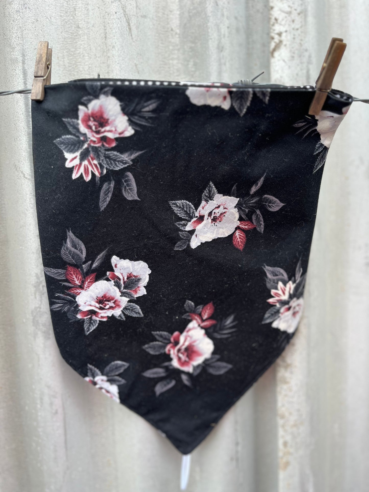 Black Floral Scarf