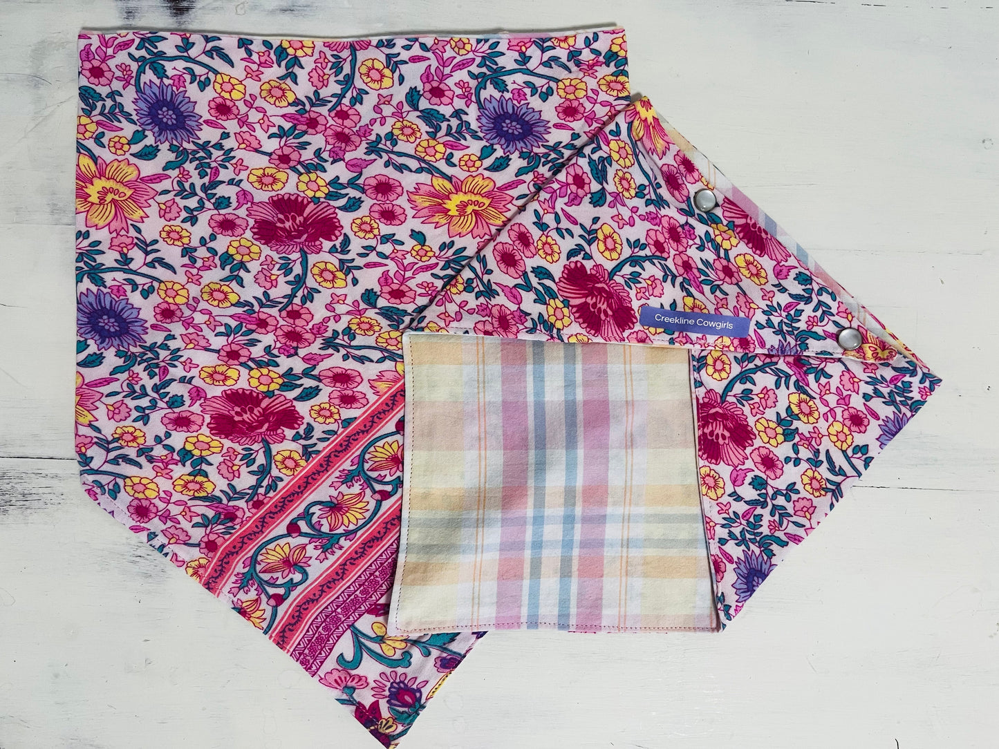 Pink Floral Check Mumma & Me Scarves