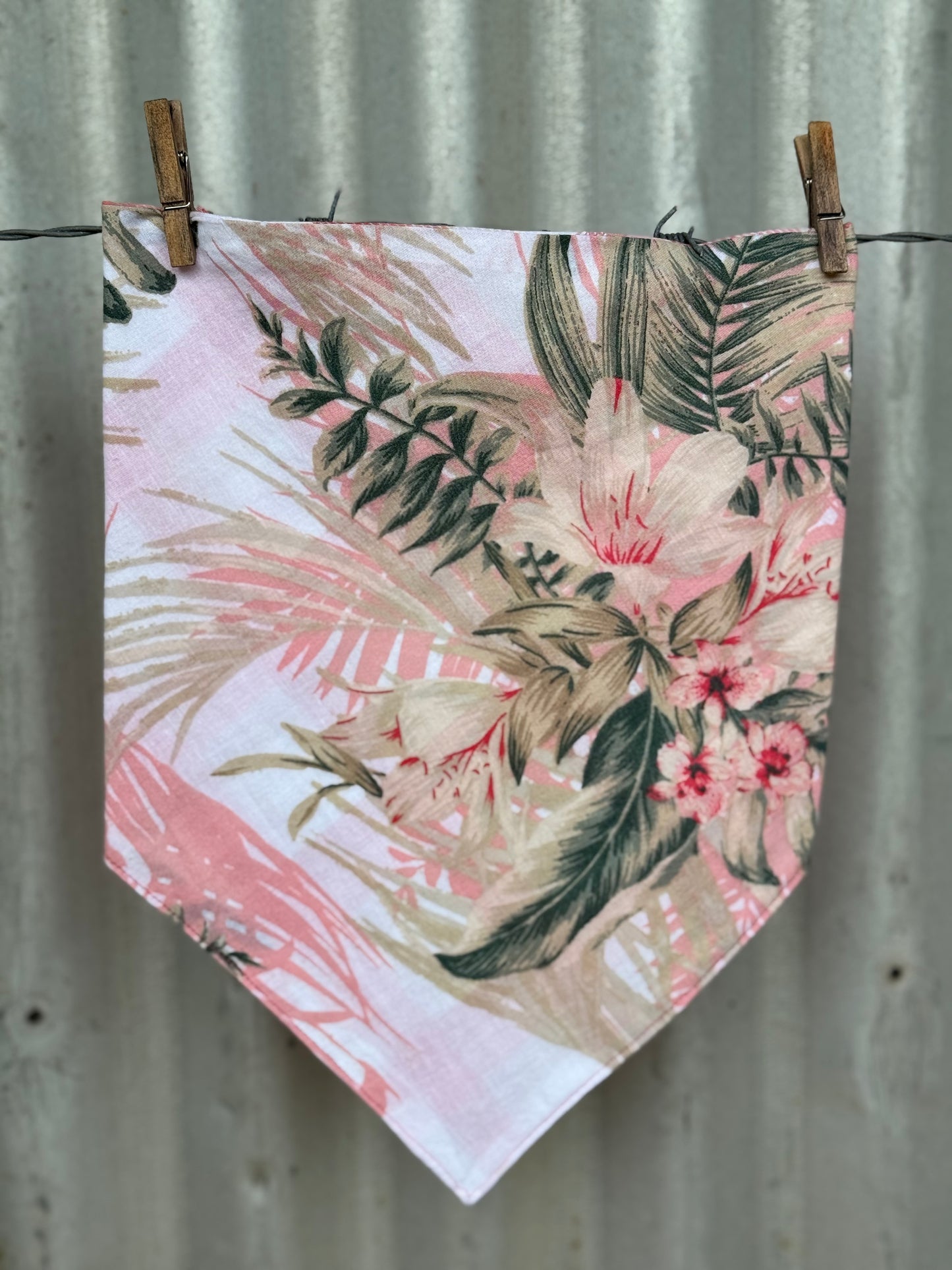 Peachy Tropical Check Scarf