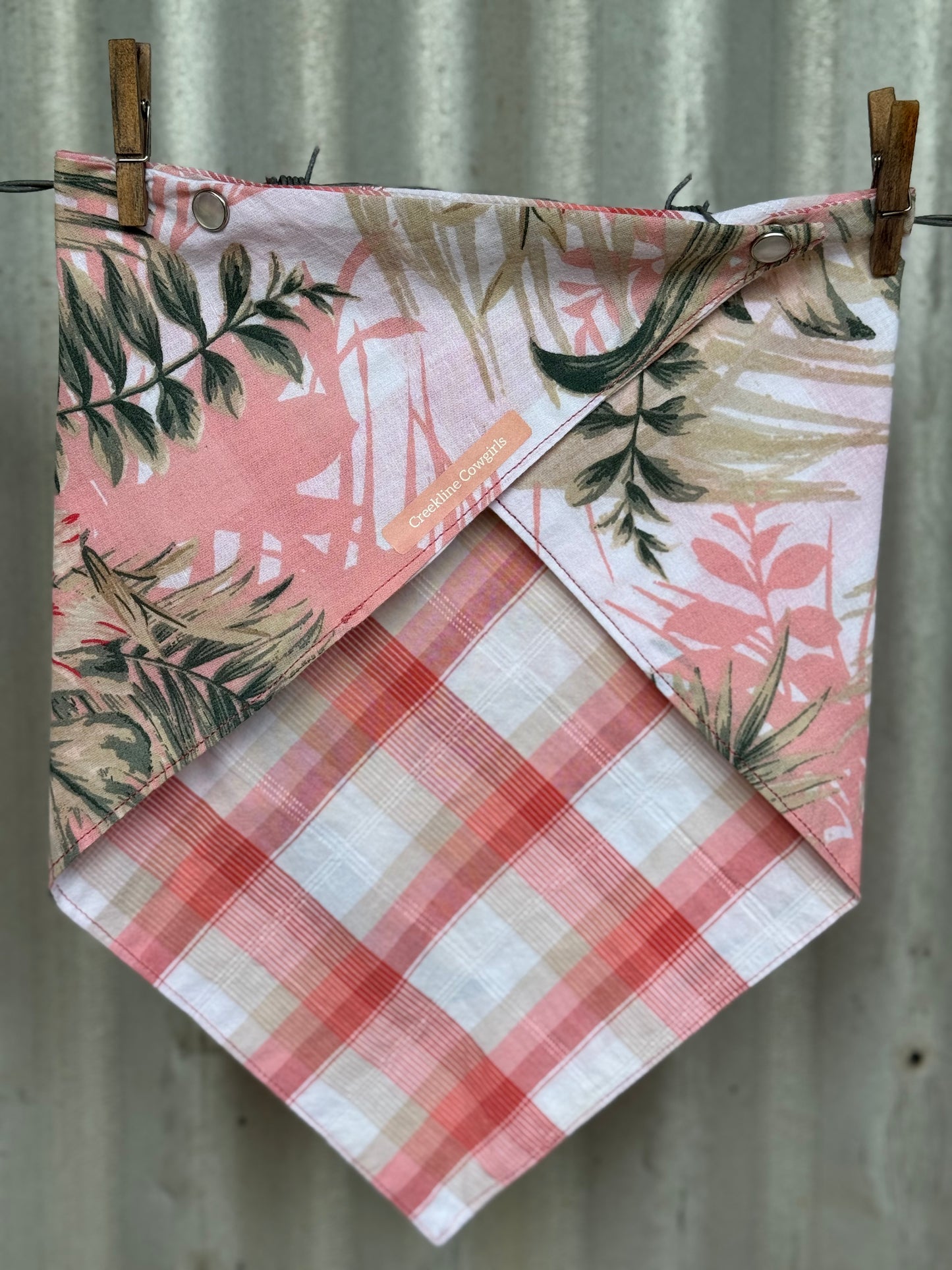 Peachy Tropical Check Scarf