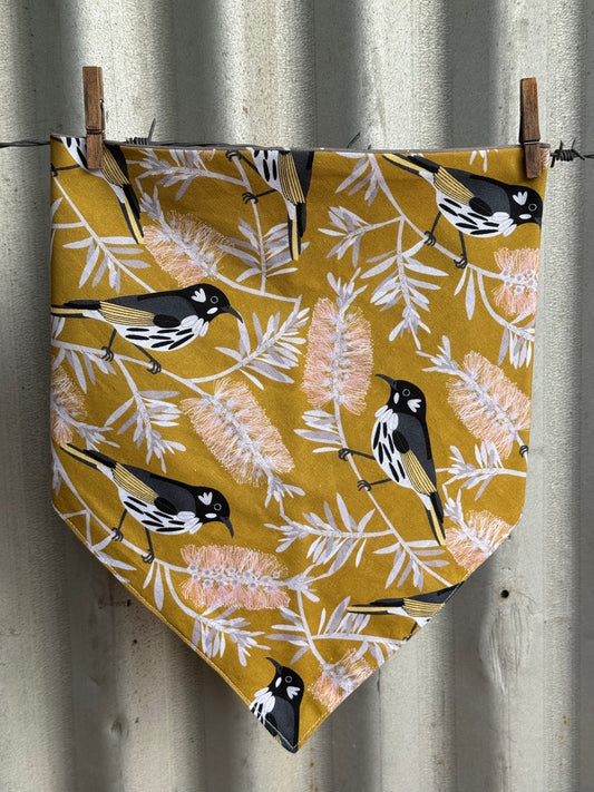 Bird & Bottlebrush Mustard Scarf