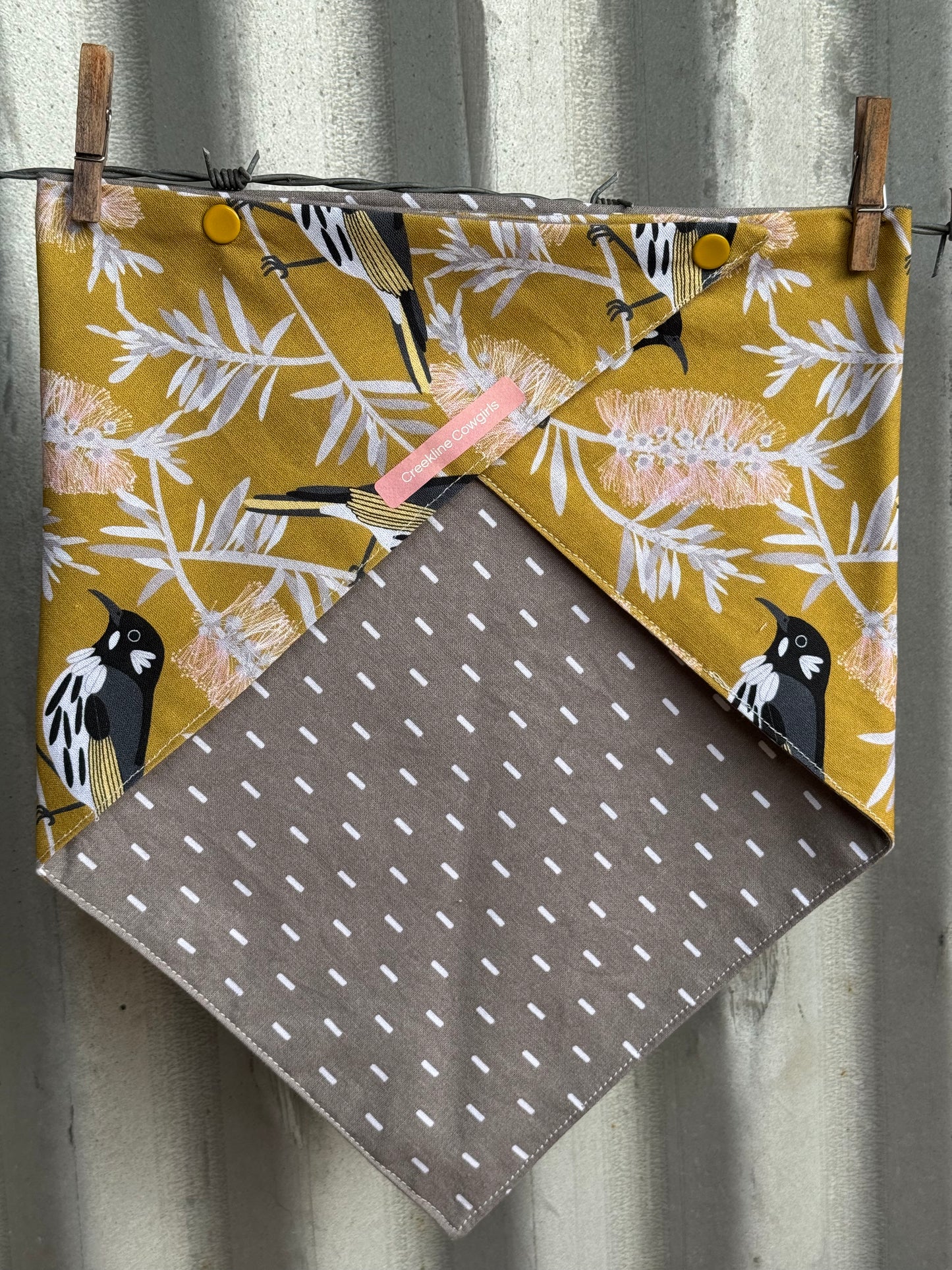 Bird & Bottlebrush Mustard Scarf