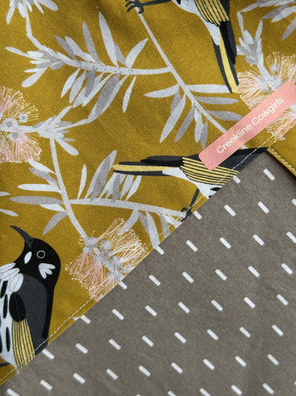 Bird & Bottlebrush Mustard Scarf