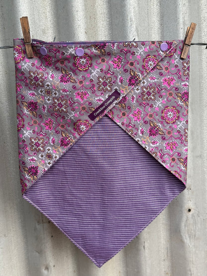 Purple Patterned Stripe Scarf