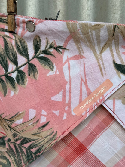 Peachy Tropical Check Scarf
