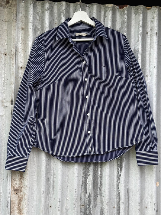 R.M. Williams Blue Stripe Womens Long Sleeve Shirt Size 14