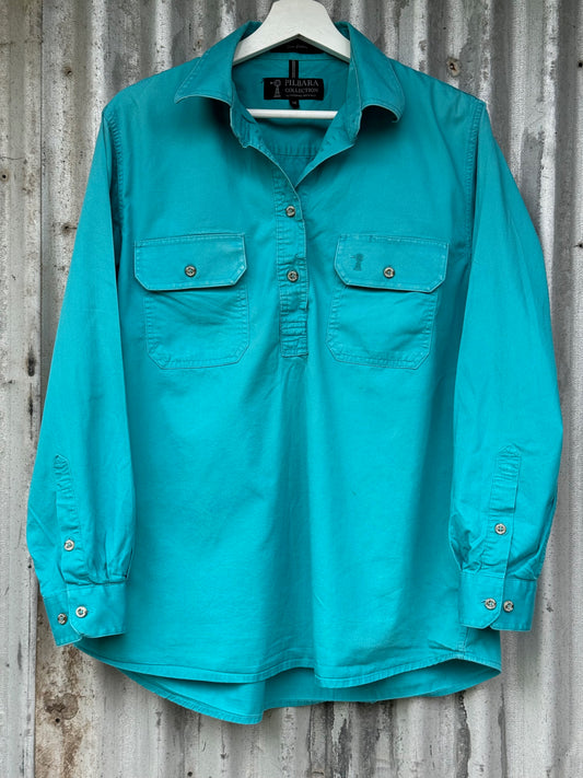 Pilbara Collection Fine Cotton Womens Long Sleeve Shirt Size 14
