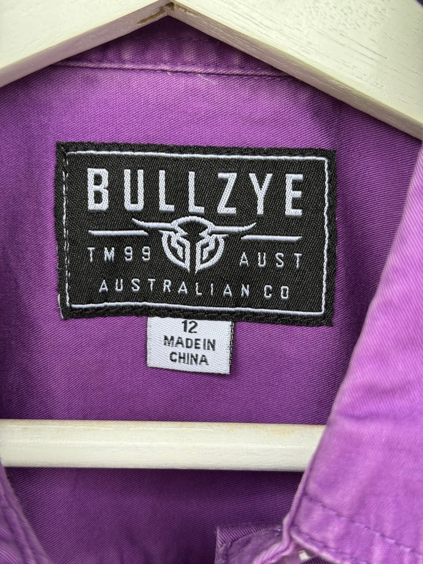 Bullzye Purple Womens Short Sleeve Shirt Size 12