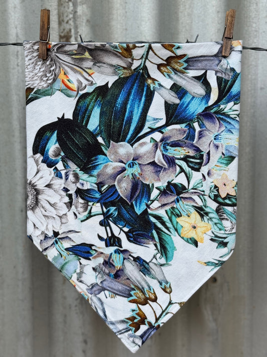 Aqua Flowers Scarf