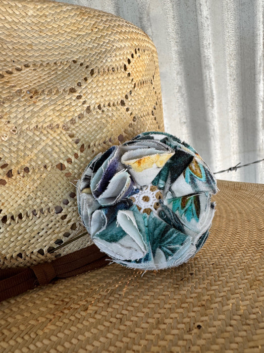 Aqua Floral Hatpin