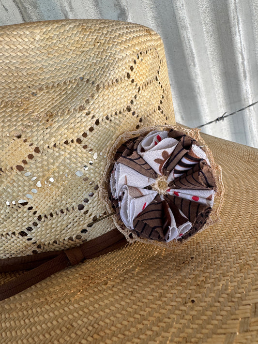 Brown Check Hatpin