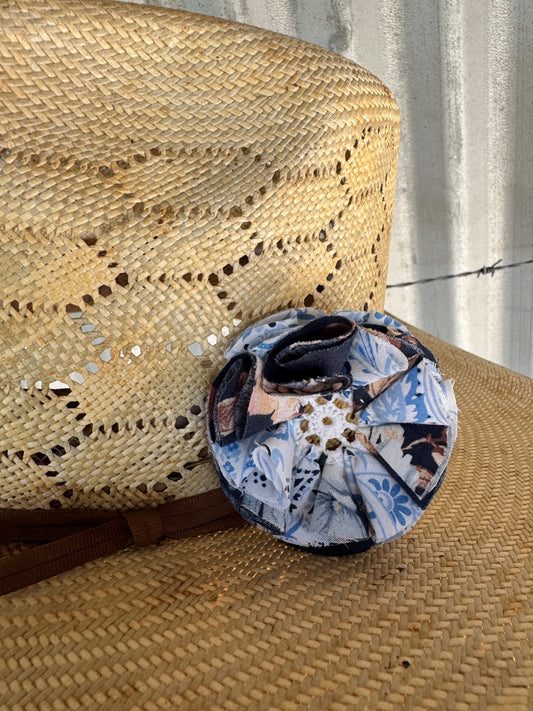 Blue & White Floral Hatpin