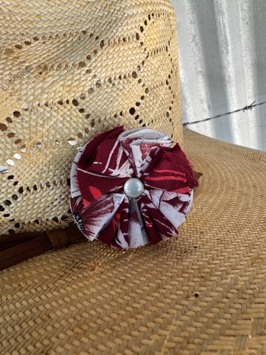 Burgundy Floral  Hatpin