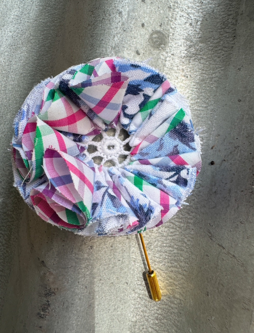 Pink & Blue Check Hatpin