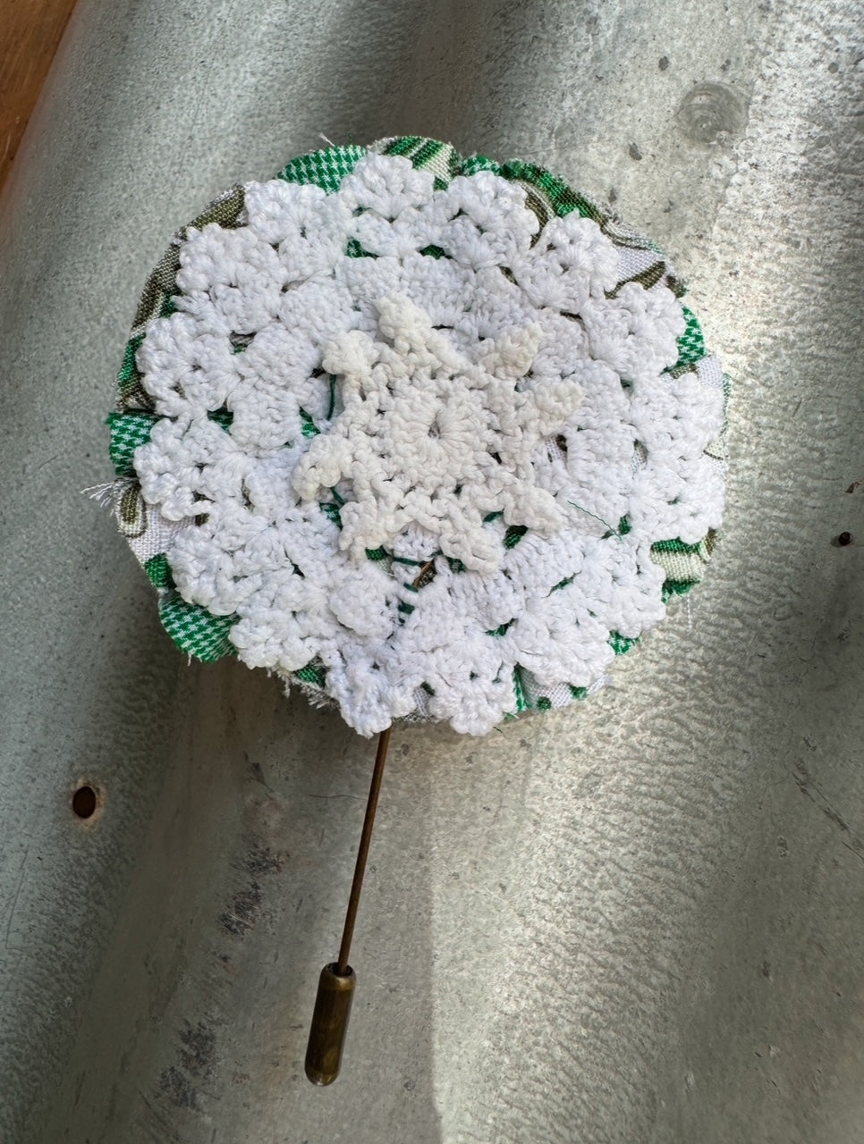 Green Check Hatpin