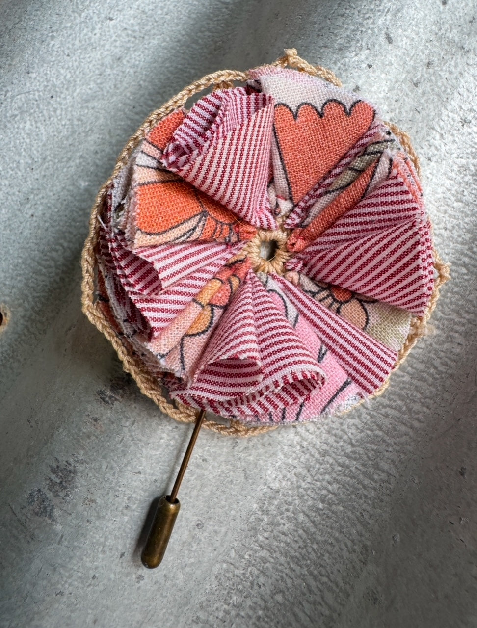 Peachy Stripe Hatpin