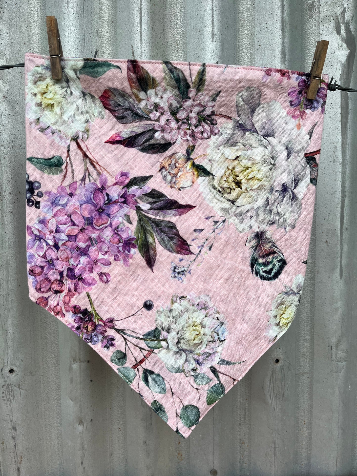 Pink Floral Stripe Scarf