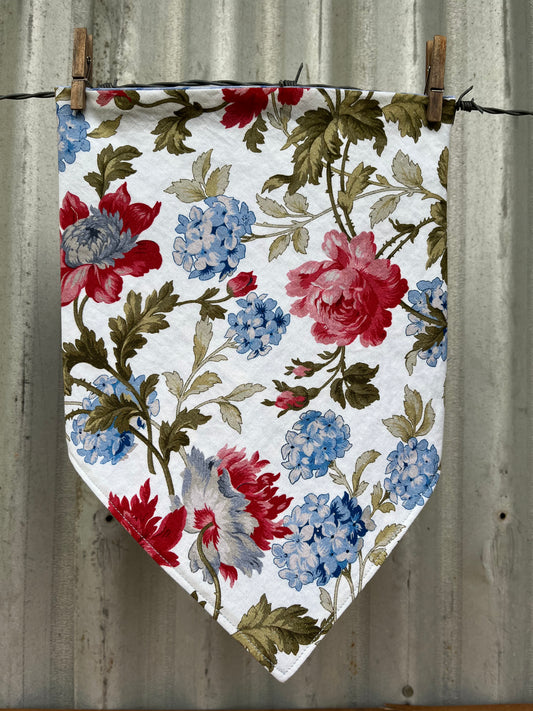 Roses & Blue Check Scarf