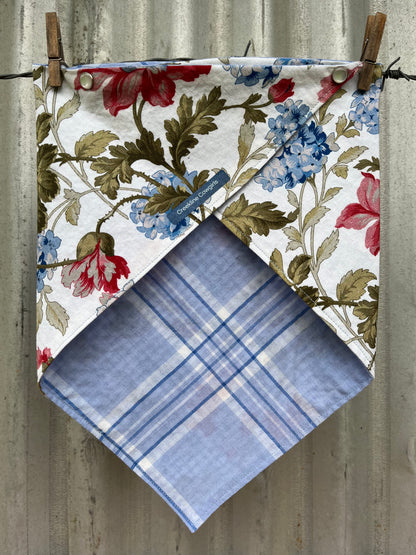 Roses & Blue Check Scarf